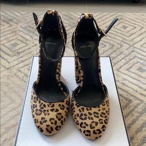 Marciano by Guess leopard hair calf block heels